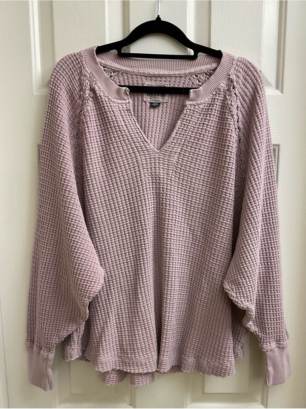 AMERICAN EAGLE Cotton Waffle-Knit Long Sleeve Top Size S